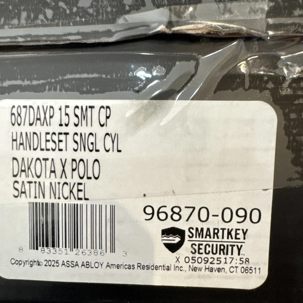 Kwikset Dakota Satin Nickel Door Lock Set with SmartKey Security‎ 96870-090